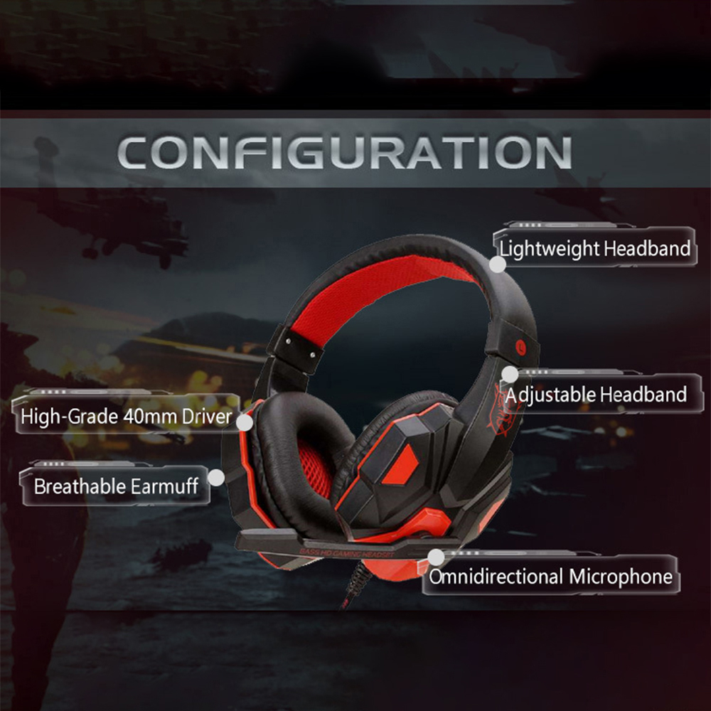Esports Gaming Headphones - Gaming Headphones 3.5mm Wired PC Bass
