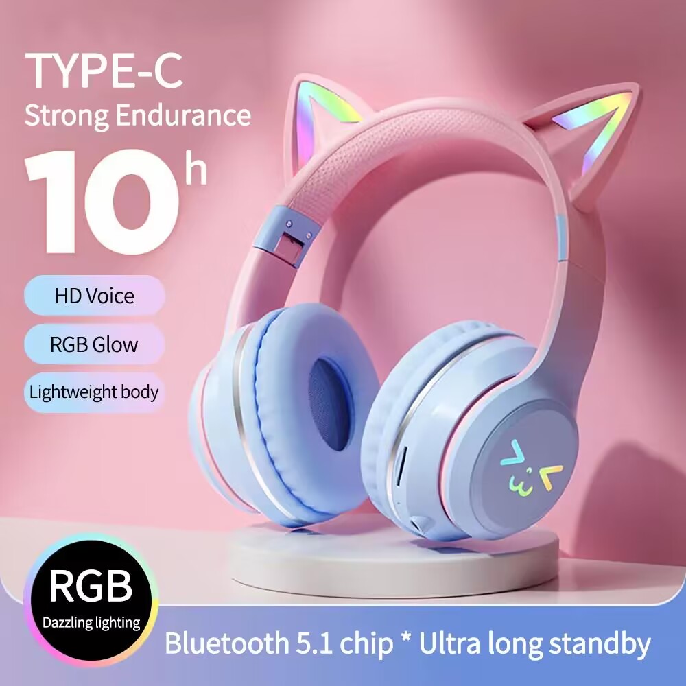 Esports Gaming Headphones - RGB Glow Earphones Wireless Earbuds 5.3