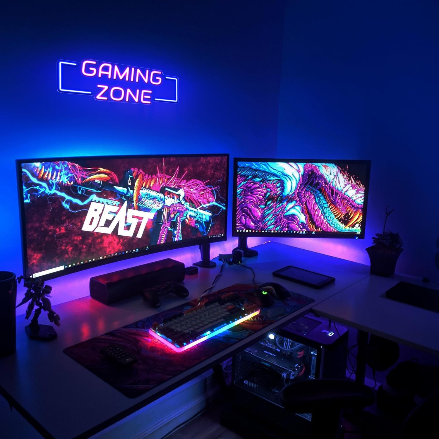 Gaming Zone Neon Sign USB LED  - Esports Gaming Bar recension och pris