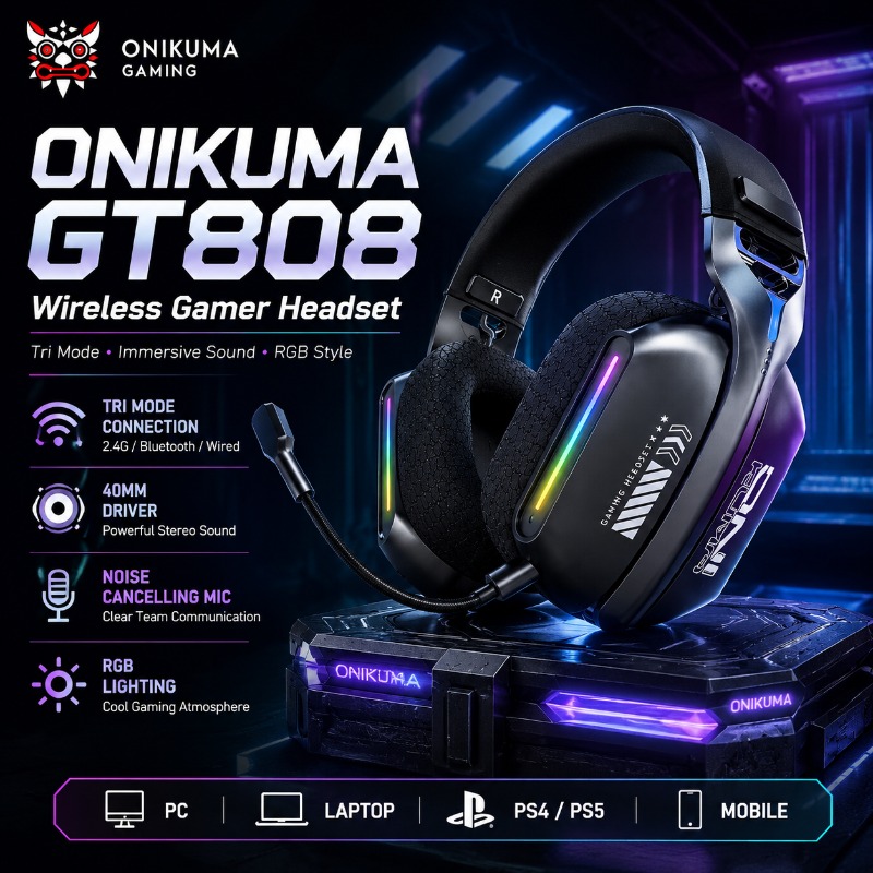 ONIKUMA GT808 Wireless Gaming  - Esports Gaming Headphones recension och pris