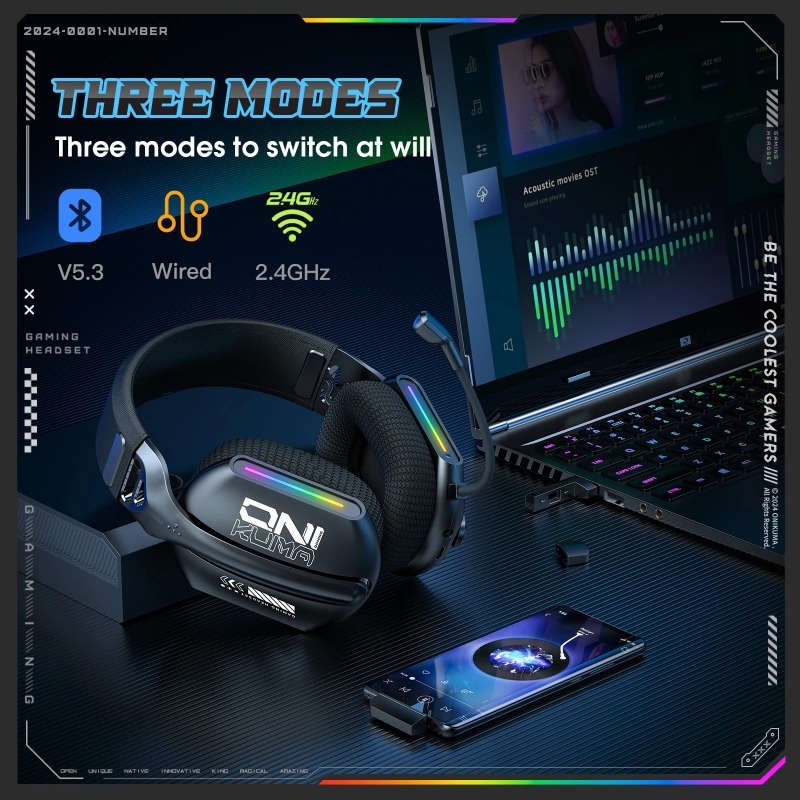 ONIKUMA GT808 Wireless Gaming  - Esports Gaming Headphones recension och pris