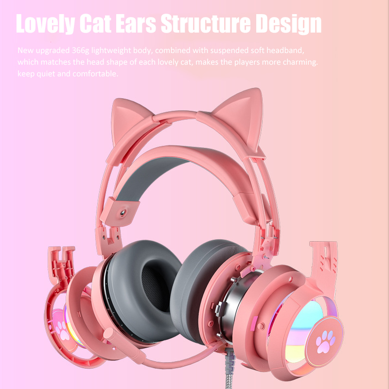 Cute Cat Ear Gaming Headphones - Esports Gaming Headphones recension och pris