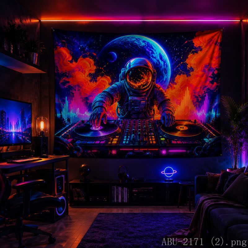 Space Astronaut Disc Tapestry  - Esports Gaming Bar recension och pris